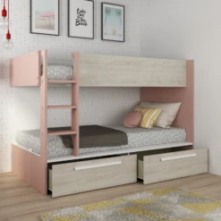 Stapelbed Fleur Met Bedlades - Oudroze