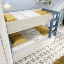 Stapelbed Fleur Met Bedlades - Blauw -Kinderkamer Meubelen Ontwerp zonder titel 2022 10 24T142153.917 180a