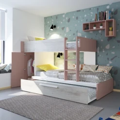 Stapelbed Fleur Met Kast & Bedlade - Oudroze -Kinderkamer Meubelen Ontwerp zonder titel 2022 10 24T144201.558 245a
