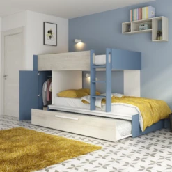 Stapelbed Fleur Met Kast & Bedlade - Blauw -Kinderkamer Meubelen Ontwerp zonder titel 2022 10 24T145454.285 e521