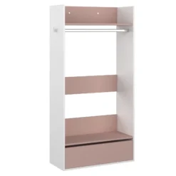 Kledingkast Bo0 Met Lade, Hoedenplank En Kledingroede - Wit/ Oudroze -Kinderkamer Meubelen Ontwerp zonder titel 2022 10 24T160649.629 2f34