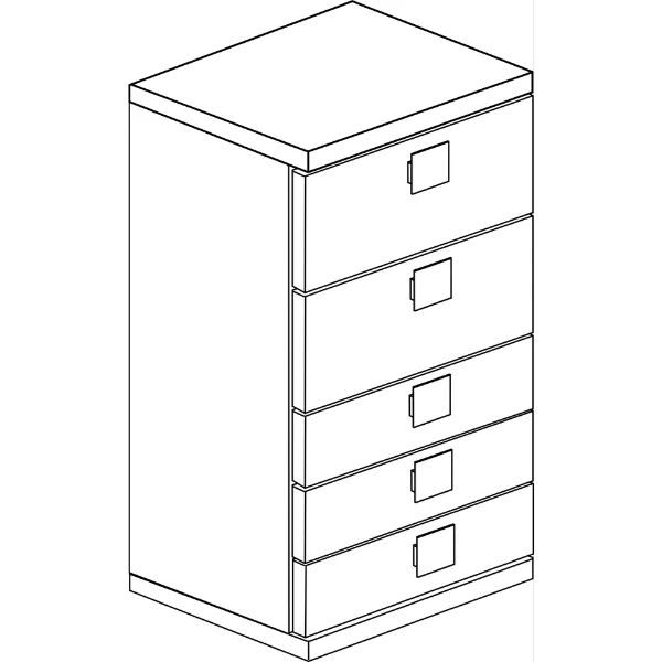 Ladekast Bo0 98 Cm Met 5 Lades - Grenen/ Oudroze 2 Ladekast Bo0 98 Cm Met 5 Lades - Grenen/ Oudroze - Afbeelding 2