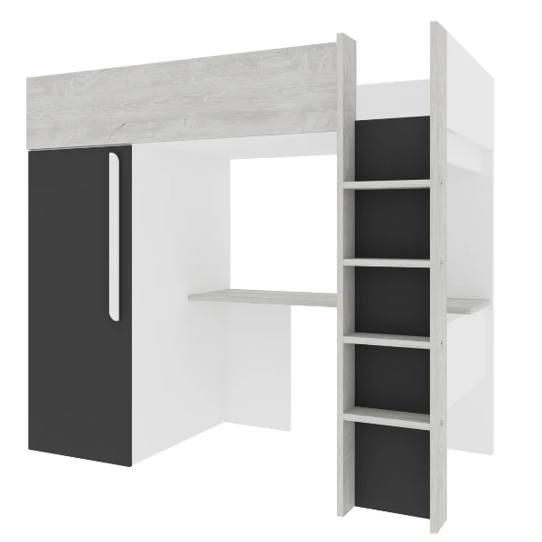 Hoogslaper Bo9 90x200 Cm Met Bureau & Kast - Antraciet 9 Hoogslaper Bo9 90x200 Cm Met Bureau & Kast - Antraciet - Afbeelding 9