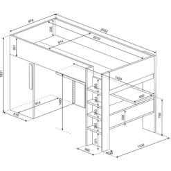 Hoogslaper Bo9 90x200 Cm Met Bureau & Kast - Antraciet 11 Hoogslaper Bo9 90x200 Cm Met Bureau & Kast - Antraciet -Kinderkamer Meubelen Ontwerp zonder titel 2022 10 25T082006.774 a60b