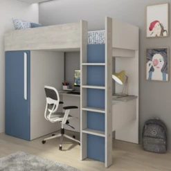 Hoogslaper Bo9 90x200 Cm Met Bureau & Kast - Blauw -Kinderkamer Meubelen Ontwerp zonder titel 2022 10 25T082409.979 0381