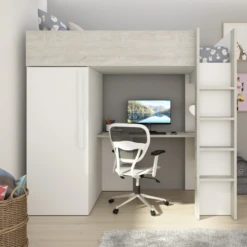 Hoogslaper Bo9 90x200 Cm Met Bureau & Kast - Wit -Kinderkamer Meubelen Ontwerp zonder titel 2022 10 25T082814.206 cd85