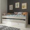 Bed Bo12 Met Onderschuifbed En 2 Lades - Wit