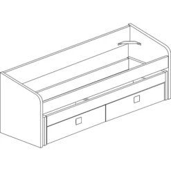 Bed Bo12 Met Onderschuifbed En 2 Lades - Wit -Kinderkamer Meubelen Ontwerp zonder titel 2022 10 25T094356.322 d237