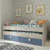 Bed Bo12 Met Onderschuifbed En 2 Lades - Blauw
