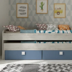 Bed Bo12 Met Onderschuifbed En 2 Lades - Blauw -Kinderkamer Meubelen Ontwerp zonder titel 2022 11 02T163737.161 7bc8