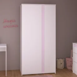 Kledingkast Rue Met 2 Deuren - Wit/grijs Of Wit/roze -Kinderkamer Meubelen Ontwerp zonder titel 2022 11 04T081555.035 82e6