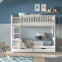 Stapelbed Scottie Met 2 Lades - Wit