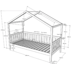 Bedhuisje Dallas 90x200 Met Bedlade - Antraciet -Kinderkamer Meubelen Ontwerp zonder titel 2023 04 14T134841.983 7a52
