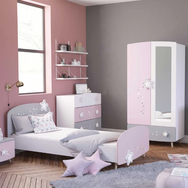 Kleerkast Stellar | 95 X 51,6 X 186,8 Cm | Melaminecoating 3 Kleerkast Stellar | 95 X 51,6 X 186,8 Cm | Melaminecoating - Afbeelding 3