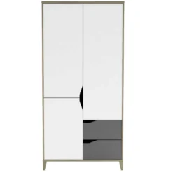 Kleerkast Gerry-lichtgrijs/mat Wit/Kronberg Eik -Kinderkamer Meubelen Ontwerp zonder titel 2023 04 17T135209.734 2267