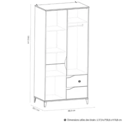 Kleerkast Gerry-lichtgrijs/mat Wit/Kronberg Eik -Kinderkamer Meubelen Ontwerp zonder titel 2023 04 17T135412.551 f1dc