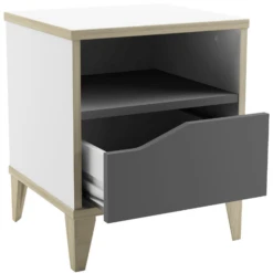 Nachtkastje Gerry-lichtgrijs/mat Wit/Kronberg Eik -Kinderkamer Meubelen Ontwerp zonder titel 2023 04 17T163652.957 07a7