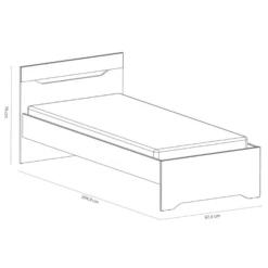 Bed Gerry 90 X 190/200 Cm Zonder Bedlade-lichtgrijs/mat Wit/Kronberg Eik -Kinderkamer Meubelen Ontwerp zonder titel 2023 04 18T082630.544 0b1b