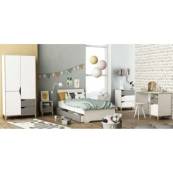 Bed Gerry 90 X 190/200 Cm Zonder Bedlade-lichtgrijs/mat Wit/Kronberg Eik -Kinderkamer Meubelen Ontwerp zonder titel 2023 04 18T082722.516 bfd7