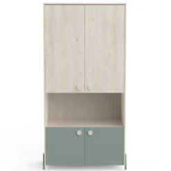 Kleerkast Ilyas-Topanga Eik/grijsgroen -Kinderkamer Meubelen Ontwerp zonder titel 2023 04 18T100210.639 af96