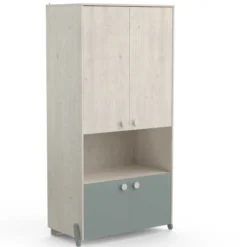 Kleerkast Ilyas-Topanga Eik/grijsgroen -Kinderkamer Meubelen Ontwerp zonder titel 2023 04 18T100247.414 706a