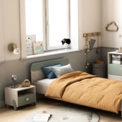 Nachtkastje Ilyas-Topanga Eik/grijsgroen -Kinderkamer Meubelen Ontwerp zonder titel 2023 04 24T161346.774 b91e