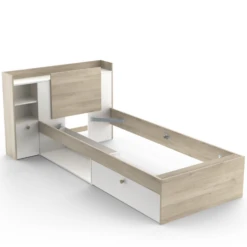 Bed Liva 90 X 190 Cm-Kronberg Eik/mat Wit -Kinderkamer Meubelen Ontwerp zonder titel 2023 04 25T170051.147 fe77