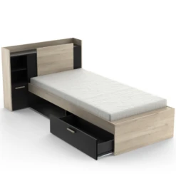 Bed Liva 90 X 190 Cm-Kronberg Eik/matzwart -Kinderkamer Meubelen Ontwerp zonder titel 2023 04 27T080938.779 7d12