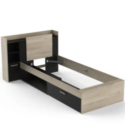 Bed Liva 90 X 190 Cm-Kronberg Eik/matzwart -Kinderkamer Meubelen Ontwerp zonder titel 2023 04 27T081052.144 6229