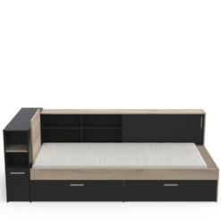 Bed Liva 90 X 190/200 Cm-Kronberg Eik/matzwart -Kinderkamer Meubelen Ontwerp zonder titel 2023 04 27T082608.207 3538