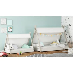 Tipibed Dreamcatcher 70 X 140 Cm-mat Wit/taupe/ecru -Kinderkamer Meubelen Ontwerp zonder titel 2023 04 28T145343.874 5cf5