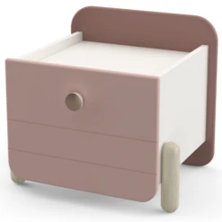 Nachtkastje Janne 1 Lade-mat Roze/mat Wit -Kinderkamer Meubelen Ontwerp zonder titel 2023 05 05T113913.380 10d9