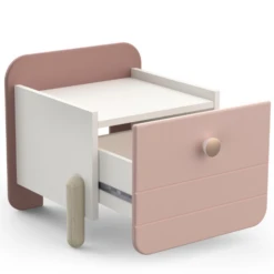 Nachtkastje Janne 1 Lade-mat Roze/mat Wit -Kinderkamer Meubelen Ontwerp zonder titel 2023 05 05T113944.679 94ac