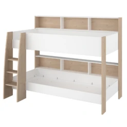 Stapelbed Shelby 90x200cm Met Opbergruimte - Wit/eik -Kinderkamer Meubelen Ontwerp zonder titel 2023 06 16T142518.690 fb36