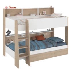 Stapelbed Shelby 90x200cm Met Opbergruimte - Wit/eik -Kinderkamer Meubelen Ontwerp zonder titel 2023 06 16T142650.506 cbf4