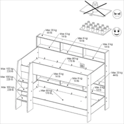 Stapelbed Shelby 90x200cm Met Opbergruimte - Wit/eik -Kinderkamer Meubelen Ontwerp zonder titel 2023 06 20T113603.243 fe17