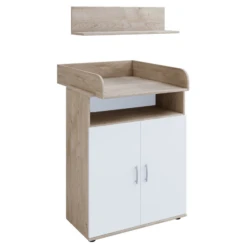 Commode Halula Met Luierplank En Wandplank-wit/eik -Kinderkamer Meubelen Ontwerp zonder titel 2023 08 31T083222.645 2229