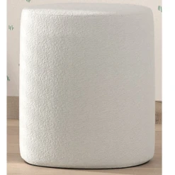 Nachttafeltje / Poef Maeva 41x41cm - Witte Bouclé Stof -Kinderkamer Meubelen Ontwerp zonder titel 2023 09 14T163356.420 943f
