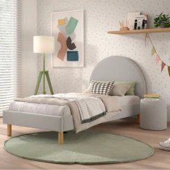 Nachttafeltje / Poef Maeva 41x41cm - Grijze Bouclé Stof -Kinderkamer Meubelen Ontwerp zonder titel 2023 09 14T163959.064 64cd