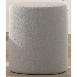 Nachttafeltje / Poef Maeva 41x41cm - Grijze Bouclé Stof -Kinderkamer Meubelen Ontwerp zonder titel 2023 09 14T164422.089 e967