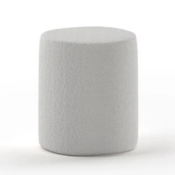 Nachttafeltje / Poef Maeva 41x41cm - Grijze Bouclé Stof -Kinderkamer Meubelen Ontwerp zonder titel 2023 09 14T164455.320 2058