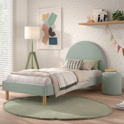 Nachttafeltje / Poef Maeva 41x41cm - Groene Bouclé Stof -Kinderkamer Meubelen Ontwerp zonder titel 2023 09 14T165333.120 bd94