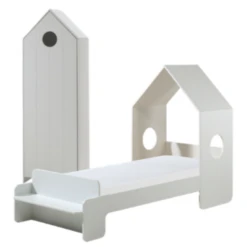 Bedhuisje 90x200 Cm (incl. Lattenbodem) En Kleerkast Casami-wit -Kinderkamer Meubelen Ontwerp zonder titel 2023 09 18T141025.016 82c9