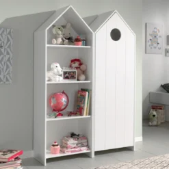 Kledingkast + Boekenkast Casami - Wit