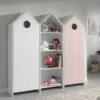2 Kledingkasten + Boekenkast Casami - Wit/roze