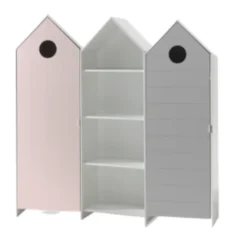 2 Kledingkasten + Boekenkast Casami - Roze/wit/grijs -Kinderkamer Meubelen Ontwerp zonder titel 2023 09 19T110550.500 e602
