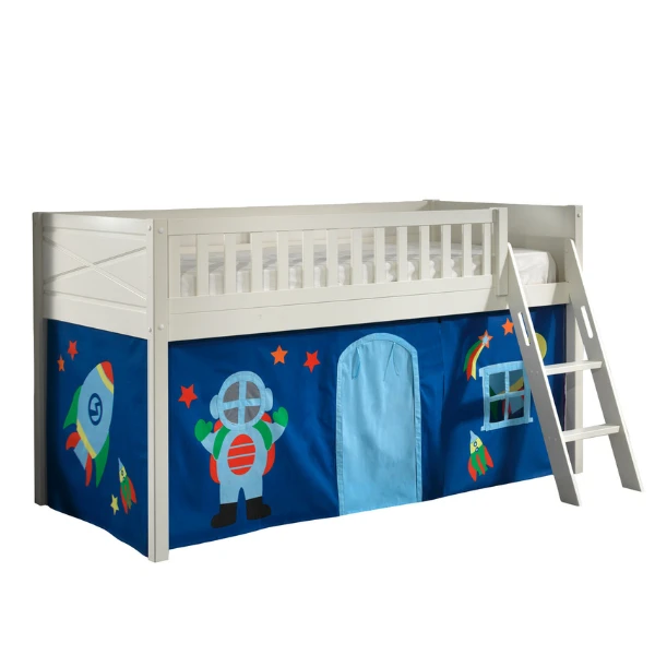 Halfhoogslaper Scottie 90x200 Cm Met Astronauten-speelgordijn-wit 7 Halfhoogslaper Scottie 90x200 Cm Met Astronauten-speelgordijn-wit - Afbeelding 7