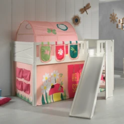 Halfhoogslaper Scottie 90x200 Cm Lente 3 Met Glijbaan-wit