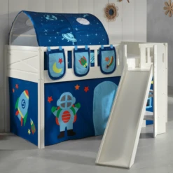 Halfhoogslaper Scottie 90x200 Cm Astronaut 3 Met Glijbaan-wit