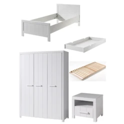 Kinderkamercombinatie Erik 7 (incl. Lattenbodem)-wit -Kinderkamer Meubelen Ontwerp zonder titel 2023 10 02T151248.296 e23d